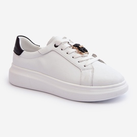 Vinceza Naisten nahkalenkkarit nallella, valkoinen Mirven 2