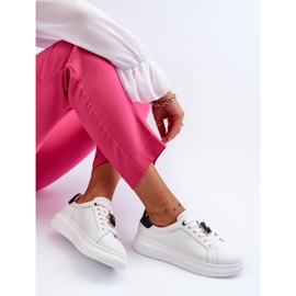 Vinceza Naisten nahkalenkkarit nallella, valkoinen Mirven 1