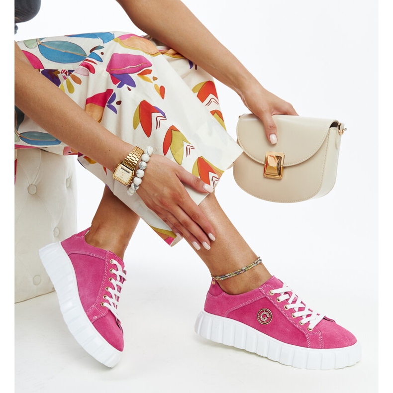 Tummanpunaiset nahkalenkkarit Stradonen strassilla vaaleanpunainen 1