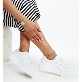 Siniset nahkakengät koristeellisella soljella valkoinen 1