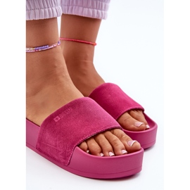 Naisten mokkanahkaiset liukumäkiä alustalla Big Star NN274A672 Fuchsia vaaleanpunainen 1