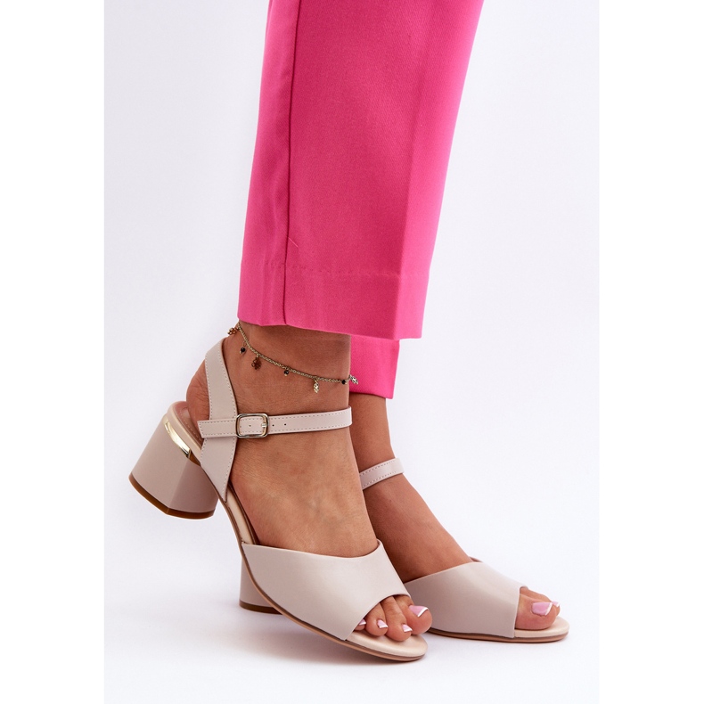 Naisten matalakorkoiset sandaalit Eco Leather Sergio Leone SK876 vaaleanharmaa 2