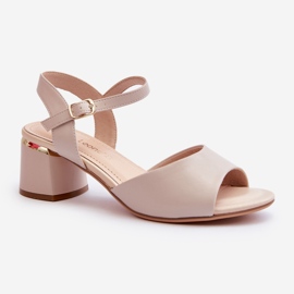 Naisten matalakorkoiset sandaalit Eco Leather Sergio Leone SK876 vaaleanharmaa 1