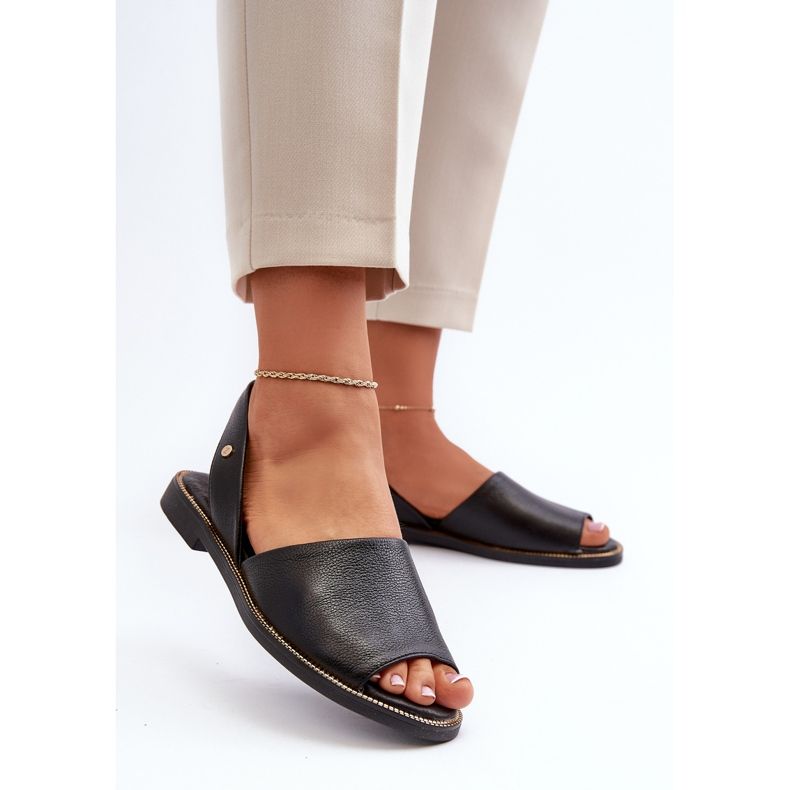 Zazoo Mustat Lemar Alivia -nahkasandaalit 2