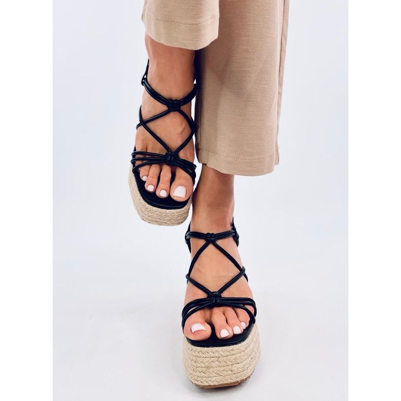 Pascai Black wedge espadrill sandaalit musta 1