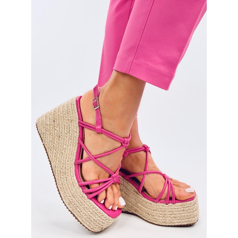 Pascai Fuchsia wedge espadrill sandaalit vaaleanpunainen 2