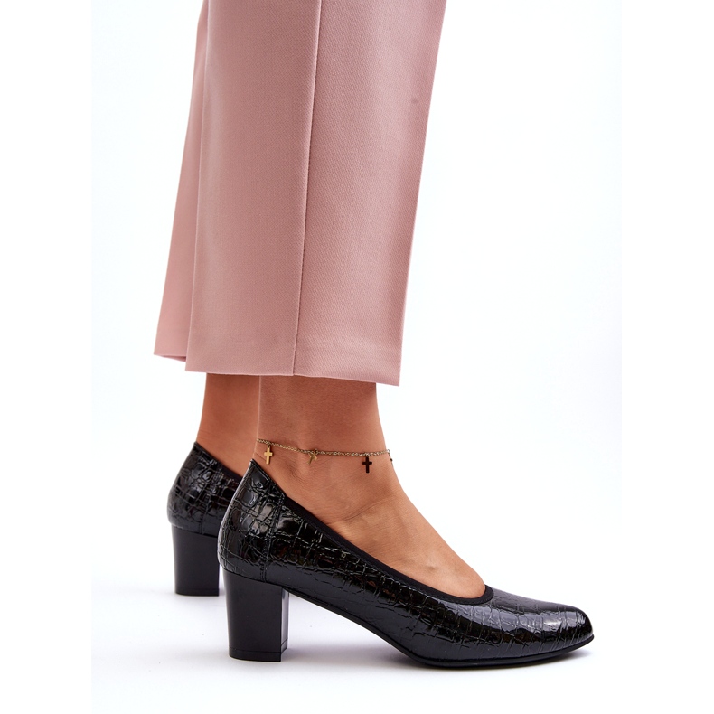 Vinceza Kiiltonahkapumput mustalla kohokuviolla 5