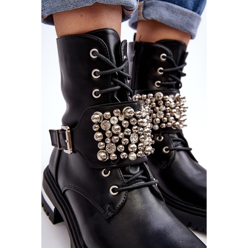 Naisten eristetyt työntekijöiden nilkkurit, koristeltu musta Lennen 1