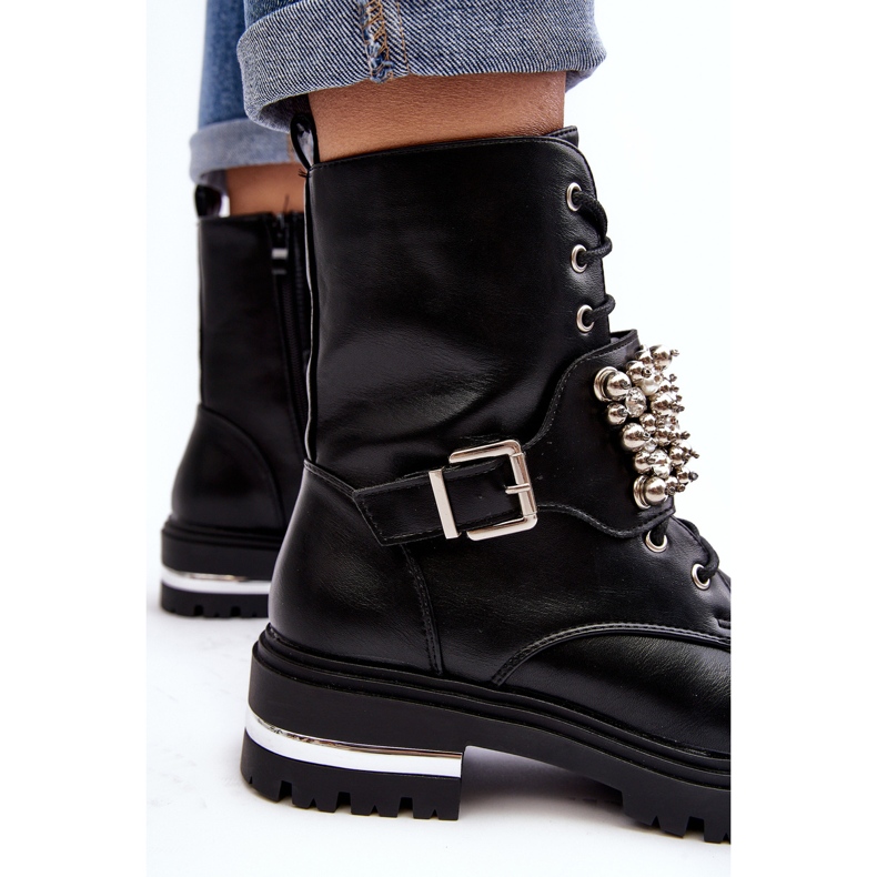 Naisten eristetyt työntekijöiden nilkkurit, koristeltu musta Lennen 2