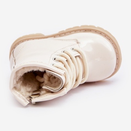 Lasten kiiltonahkaiset nilkkurit vetoketjulla, Beige Tibbie 1