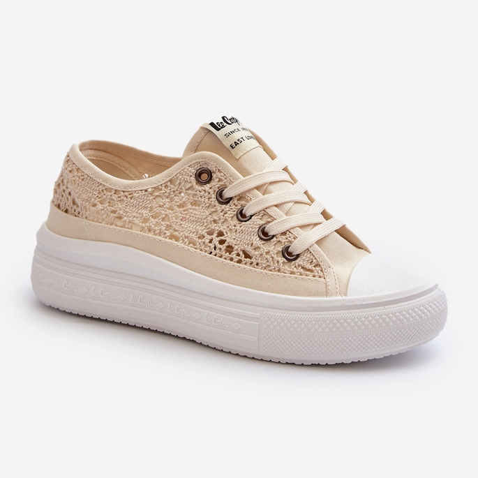 Naisten pitsiset tennarit Lee Cooper LCW-23-44-1620 beige 1
