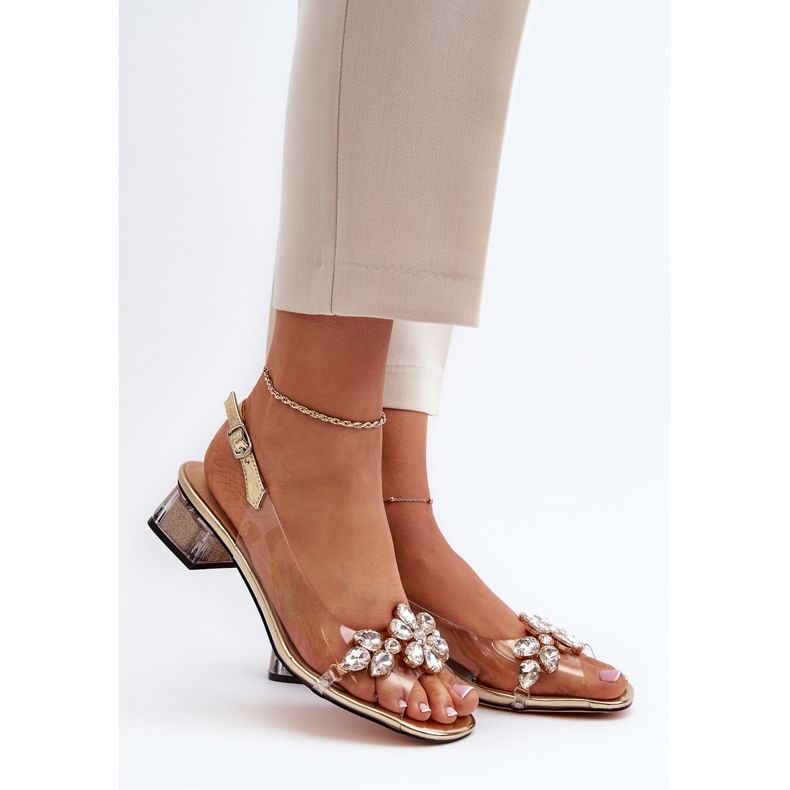 Läpinäkyvät sandaalit kultaharkissa S.Barski MR38-W1 kultainen 2