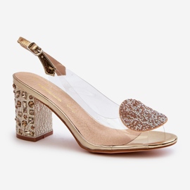 S.Barski Läpinäkyvät sandaalit korkeakorkoisella kullalla D&amp;A MR38-812 kultainen 2