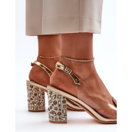 S.Barski Läpinäkyvät sandaalit korkeakorkoisella kullalla D&amp;A MR38-812 kultainen 1