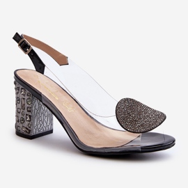 S.Barski Läpinäkyvät sandaalit korkeakorkoisella mustalla D&amp;A MR38-812 2