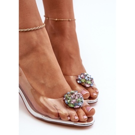 S.Barski Läpinäkyvät korkeakorkoiset sandaalit hopeakoristeella D&amp;A MR38-454 1