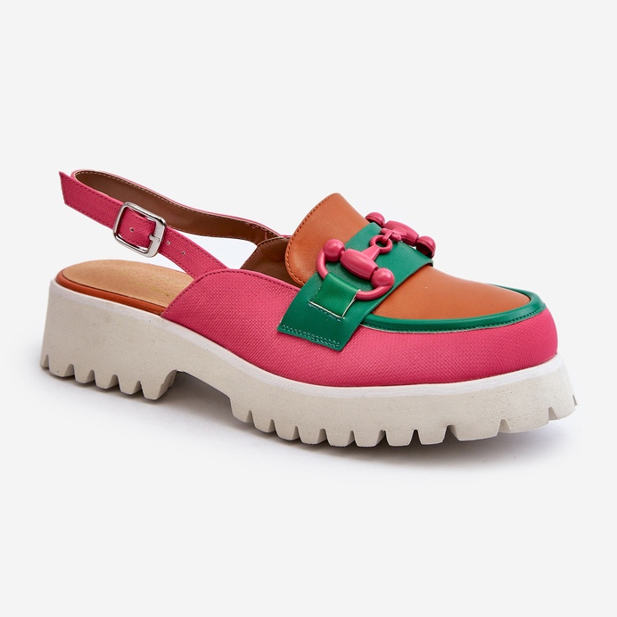 S.Barski Naisten tasakorkoiset sandaalit koristeellisella oranssilla D&amp;A MR38-656 2