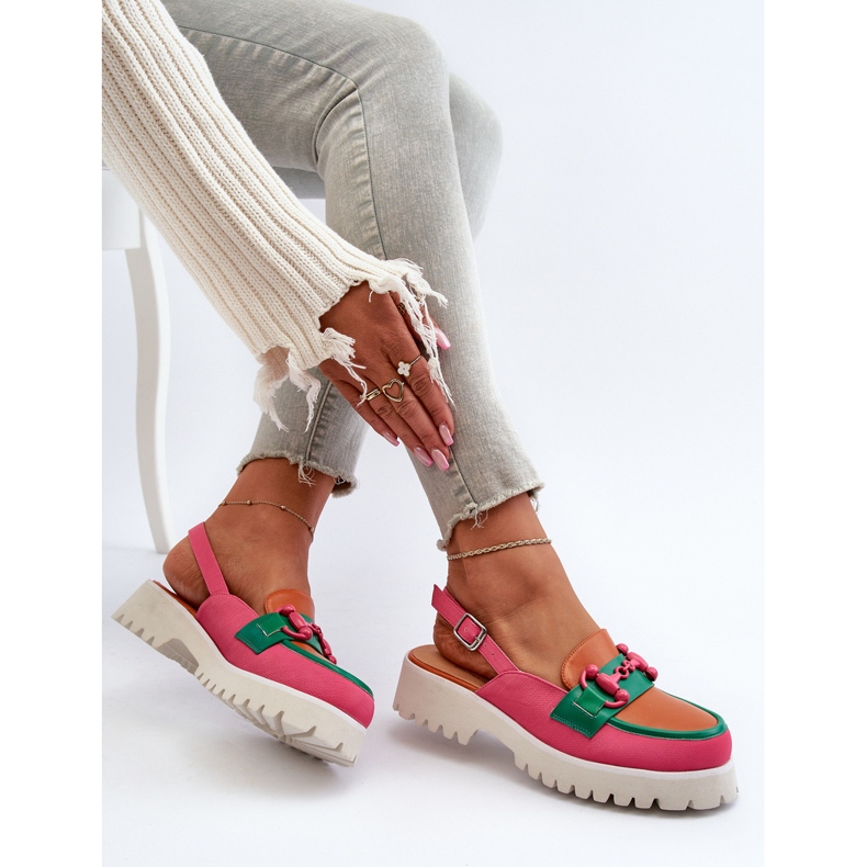 S.Barski Naisten tasakorkoiset sandaalit koristeellisella oranssilla D&amp;A MR38-656 1