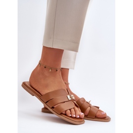 Naisten varvastossut Camel Kavinia -koristeella ruskea 2