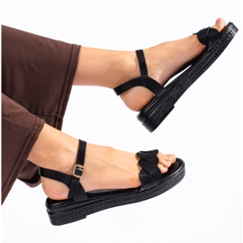 Sabrina Mukavat mustat naisten sandaalit 1