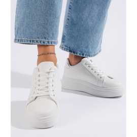 Naisten valkoiset urheilukengät valkoinen 2