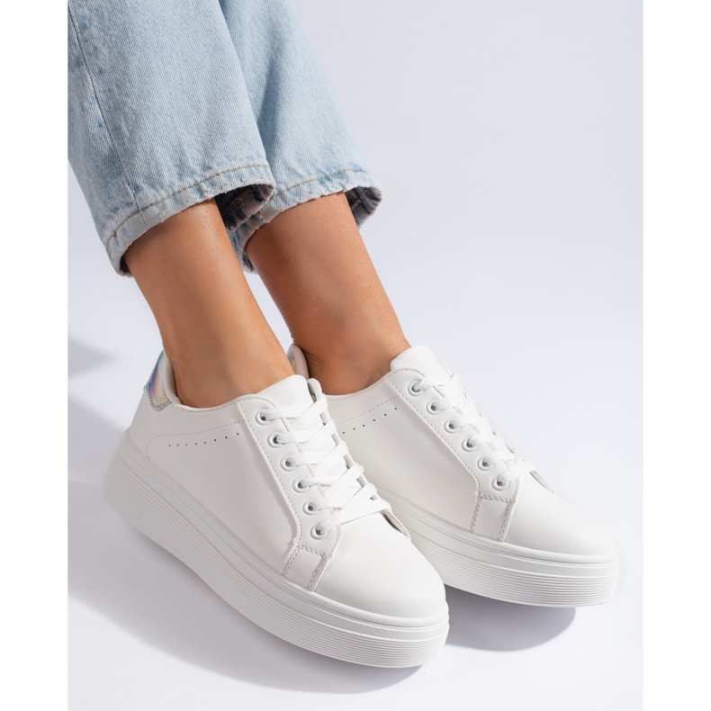 Naisten valkoiset urheilukengät valkoinen 1