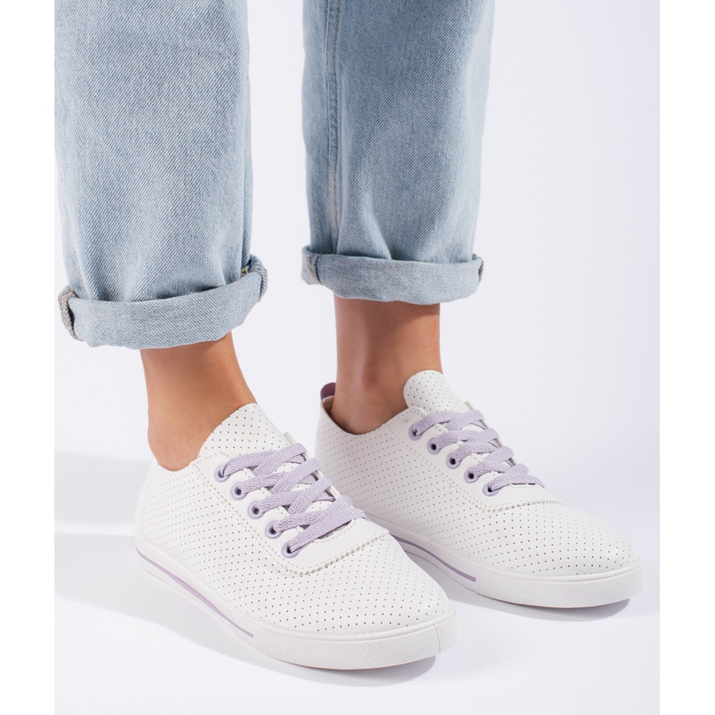 Naisten harjakattoiset lenkkarit valkoinen 1