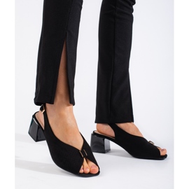 Goodin Tyylikkäät mustat korkokengät sandaalit 1