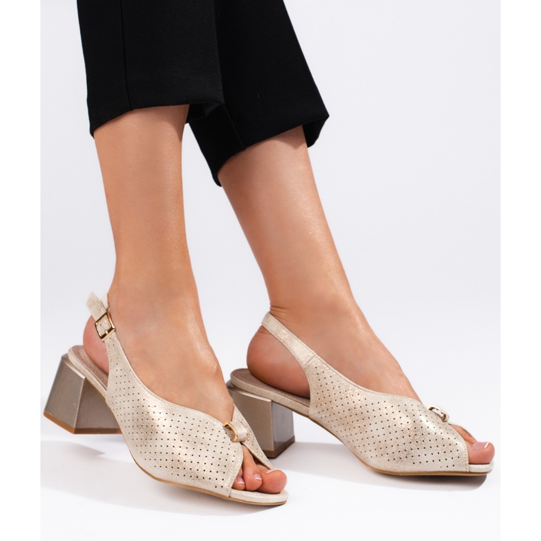 Goodin Tyylikkäät kultaiset korkeakorkoiset sandaalit kultainen 1