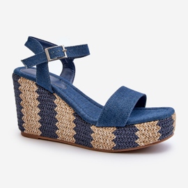 Naisten farkkukiila sandaalit, sininen Reviala 2