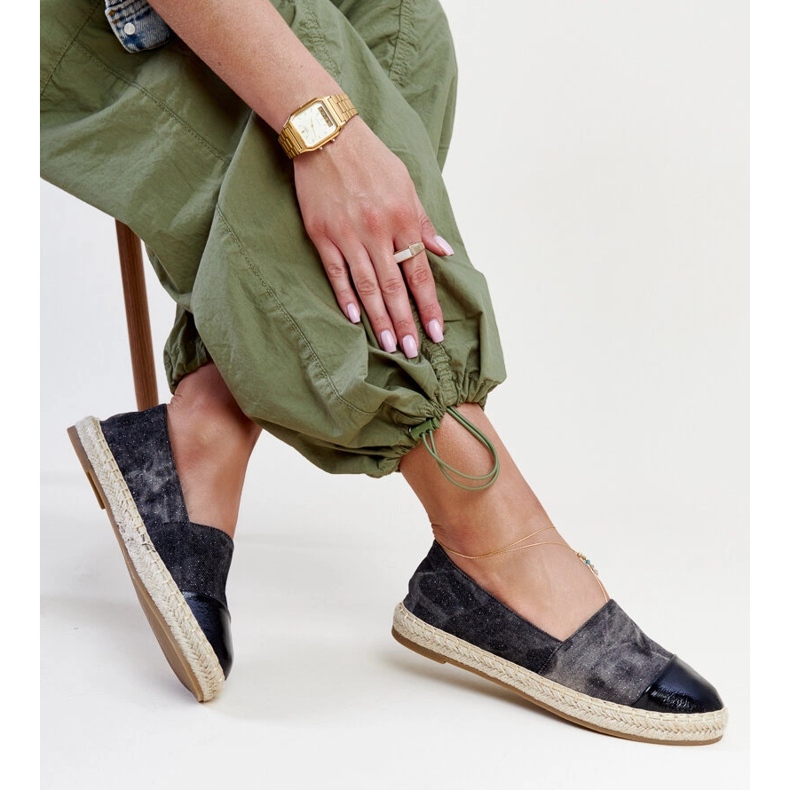 Mustat kiiltävät Surana espadrillit 1