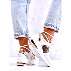 S.Barski Naisten nahkaiset urheilukengät kiilalla Valkoinen Larson 4