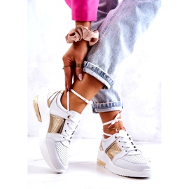 S.Barski Naisten nahkaiset urheilukengät kiilalla Valkoinen Larson 2