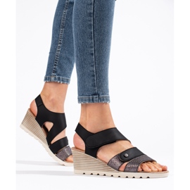 Naisten tarranauhasandaalit musta 1