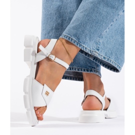Goodin Mukavat naisten valkoiset nahkasandaalit valkoinen 2