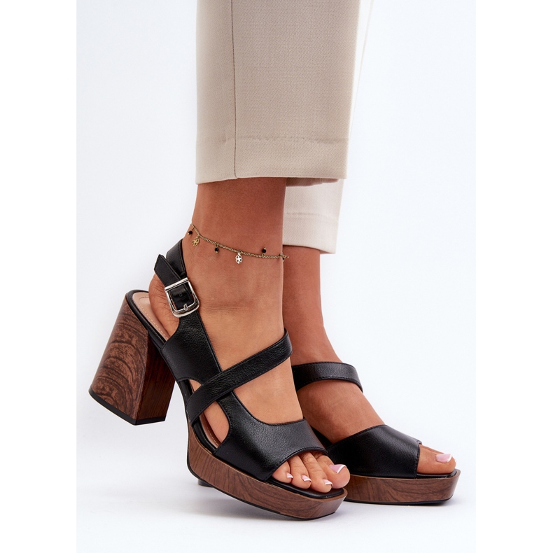 Naisten korkeakorkoiset sandaalit Sergio Leone SK577 musta 2