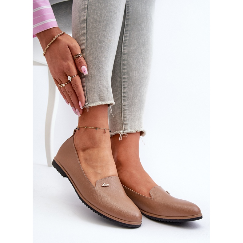 Naisten litteät mokasiinit, ruskea Enzla 1