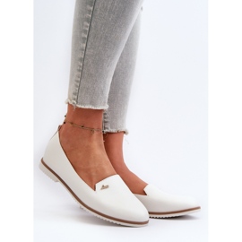 Naisten litteät mokasiinit, valkoinen Enzla 2