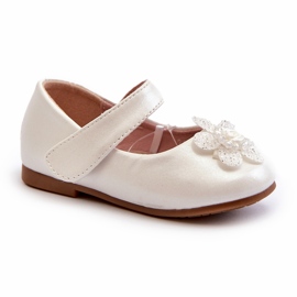 Miss Lasten balerinakengät tarrakiinnitys ja koristelu, valkoinen 1