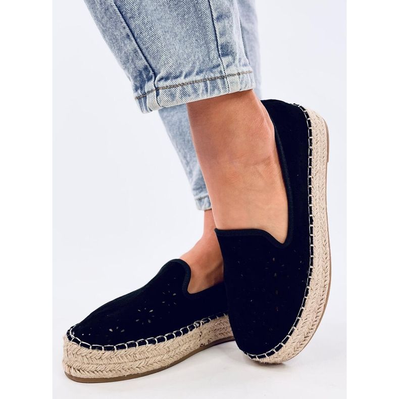 Rigois Black harjakattoiset espadrillit musta 2