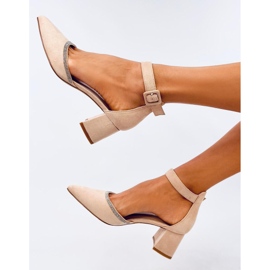 Bardini Nude nilkkaremmikorkoiset pumput beige 1