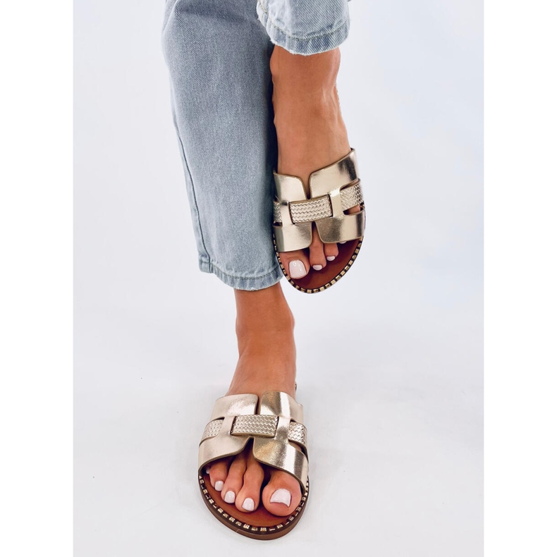 Naisten tyylikkäät Dalmasi Gold -varvastossut kultainen 1