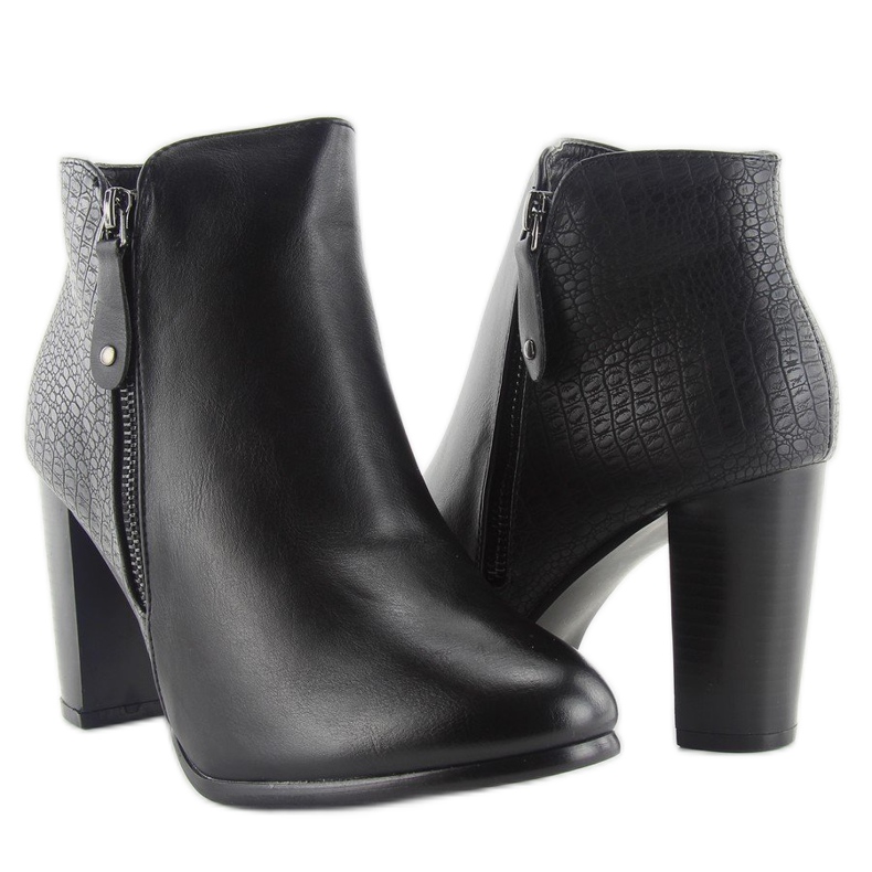 Mustat korkeakorkoiset saappaat f815 2