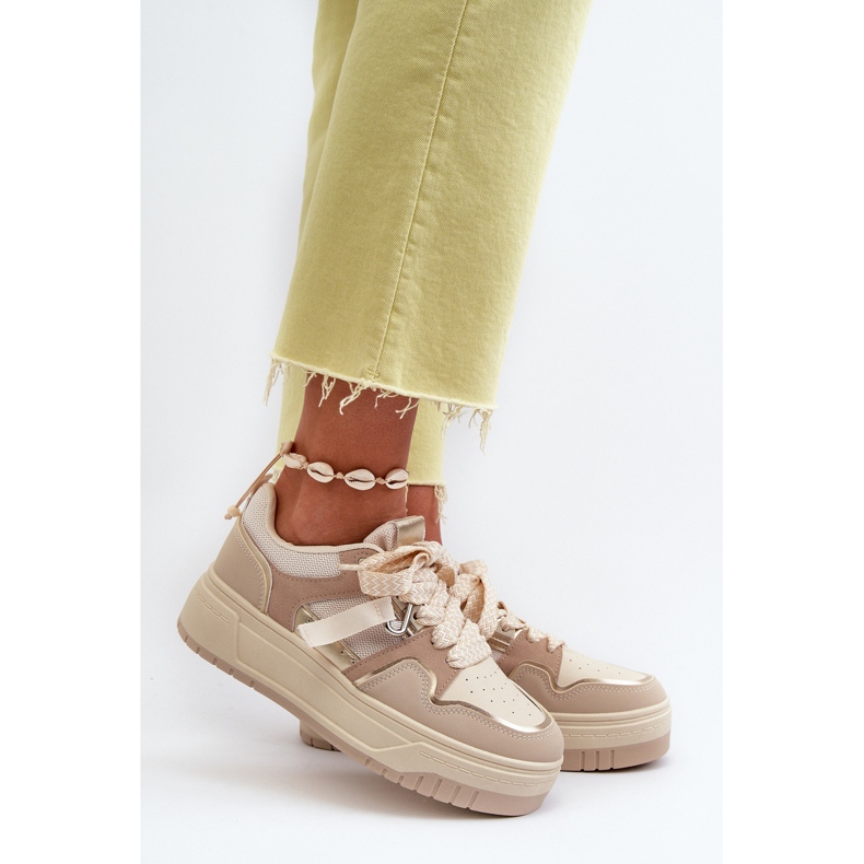 Naisten lenkkarit Eco-nahasta, Beige Moun 2