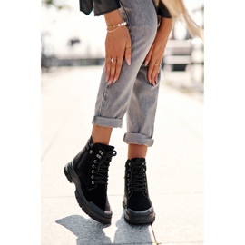 PS1 Jailina eristetyt mokkanahkaiset naisten trapper-nilkkurit musta 2