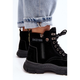 PS1 Jailina eristetyt mokkanahkaiset naisten trapper-nilkkurit musta 1