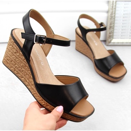 Naisten mustat kiila sandaalit Sergio Leone SK229 1