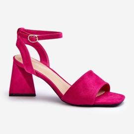 Vinceza Naisten korkeakorkoiset sandaalit, jotka on valmistettu Eco Suede Fuchsia Upttimasta vaaleanpunainen 3
