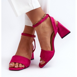 Vinceza Naisten korkeakorkoiset sandaalit, jotka on valmistettu Eco Suede Fuchsia Upttimasta vaaleanpunainen 8
