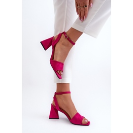 Vinceza Naisten korkeakorkoiset sandaalit, jotka on valmistettu Eco Suede Fuchsia Upttimasta vaaleanpunainen 9